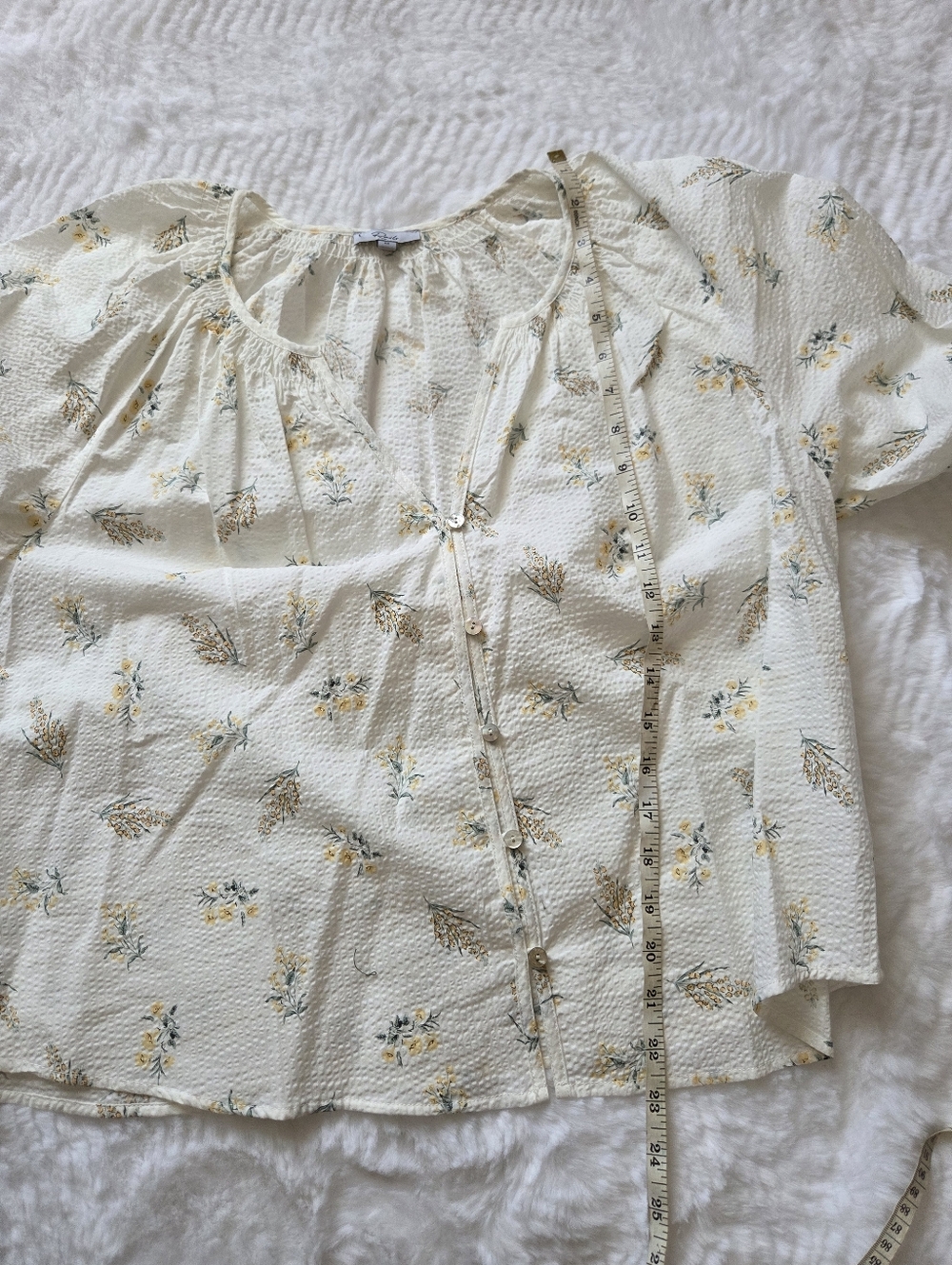 Rails Mariah Top — White Floral Button-Front Blouse - Picture 7 of 11